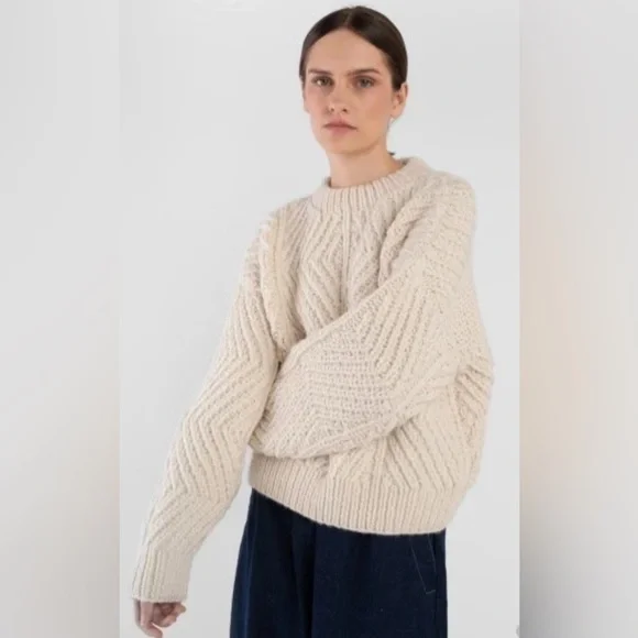 Women's MICAELA GREG Bevel Soft Knit Sweater Sz S $495 - Picture 2 of 6